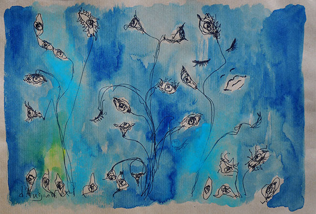 Spirits Everywhere drawing inspired by forest spirits from the Amazonia sketchbook by Florence Liger d’Avignon.