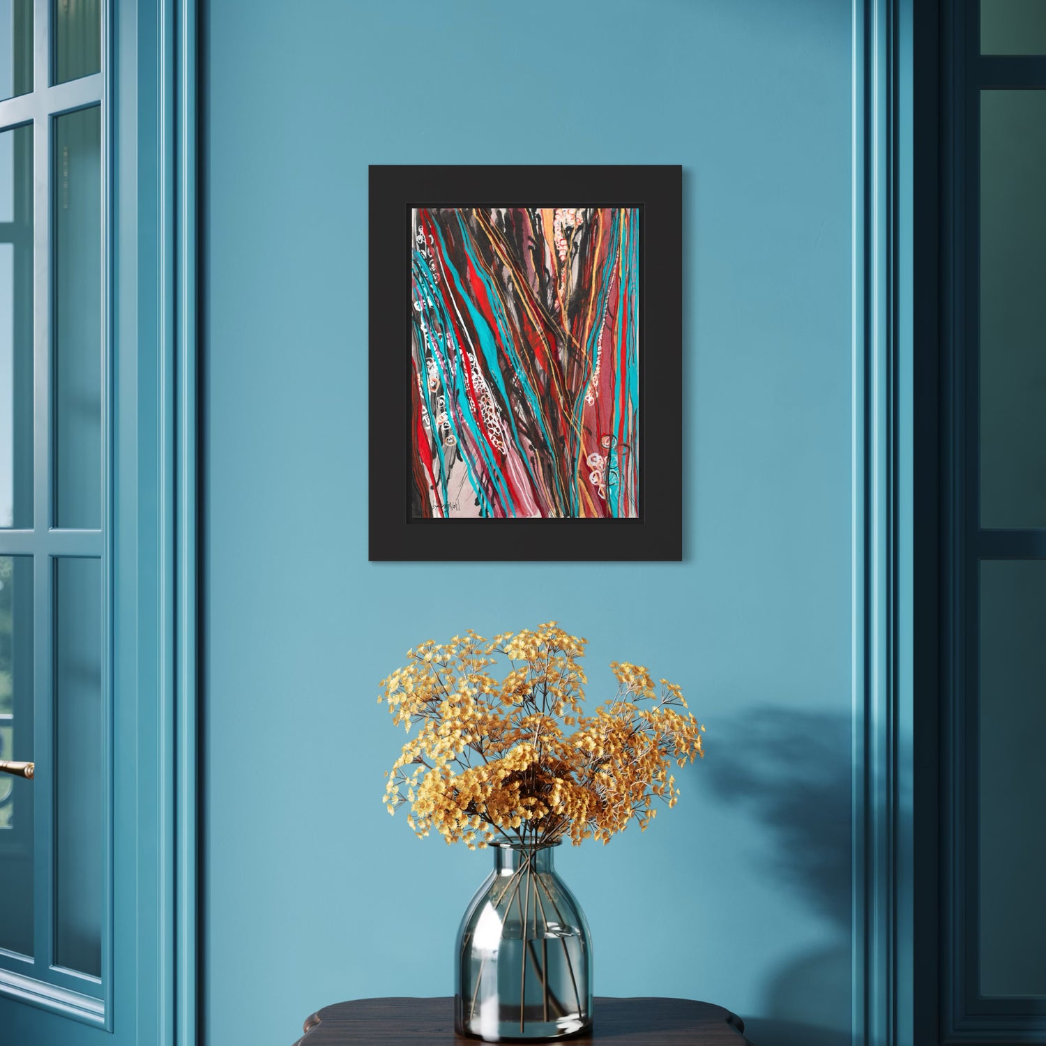 Mystic Lianas Blue – Amazonia organic abstract painting inspired by rainforest lianas